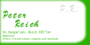 peter reich business card